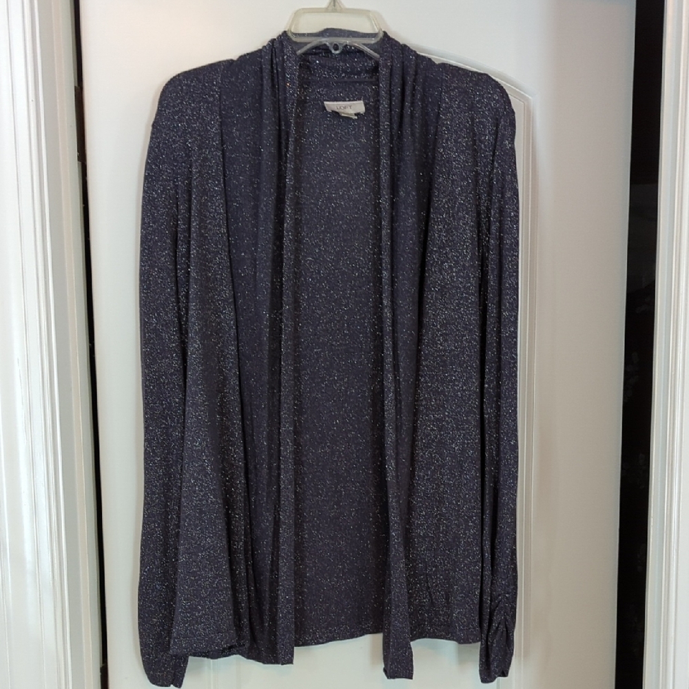 LOFT Shimmering Gray Cardigan
